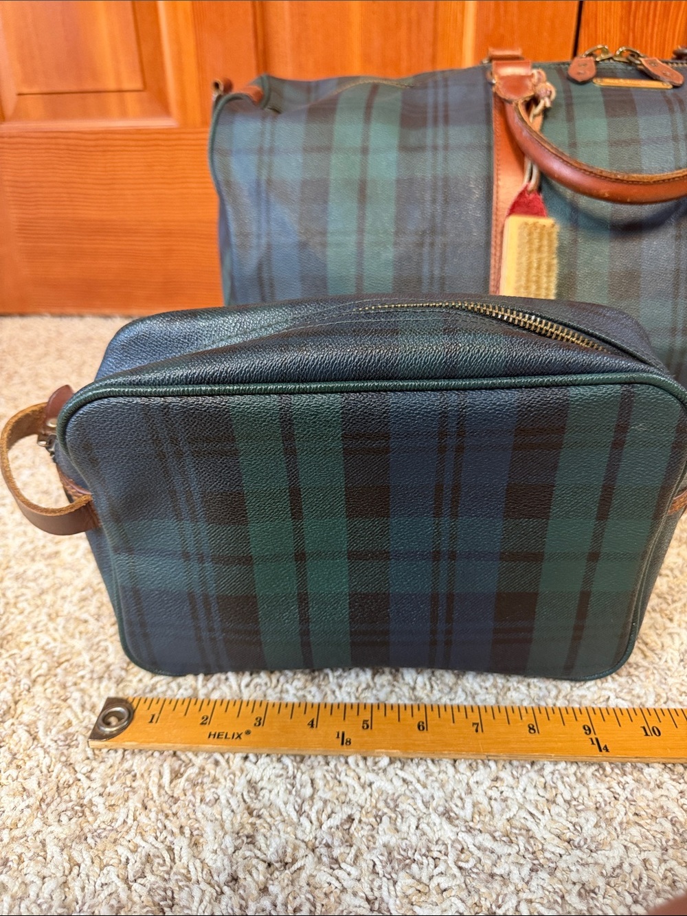 Vintage Rare Polo Ralph Lauren Blackwatch Plaid 3-Piece Luggage Travel Set - Picture 5 of 15